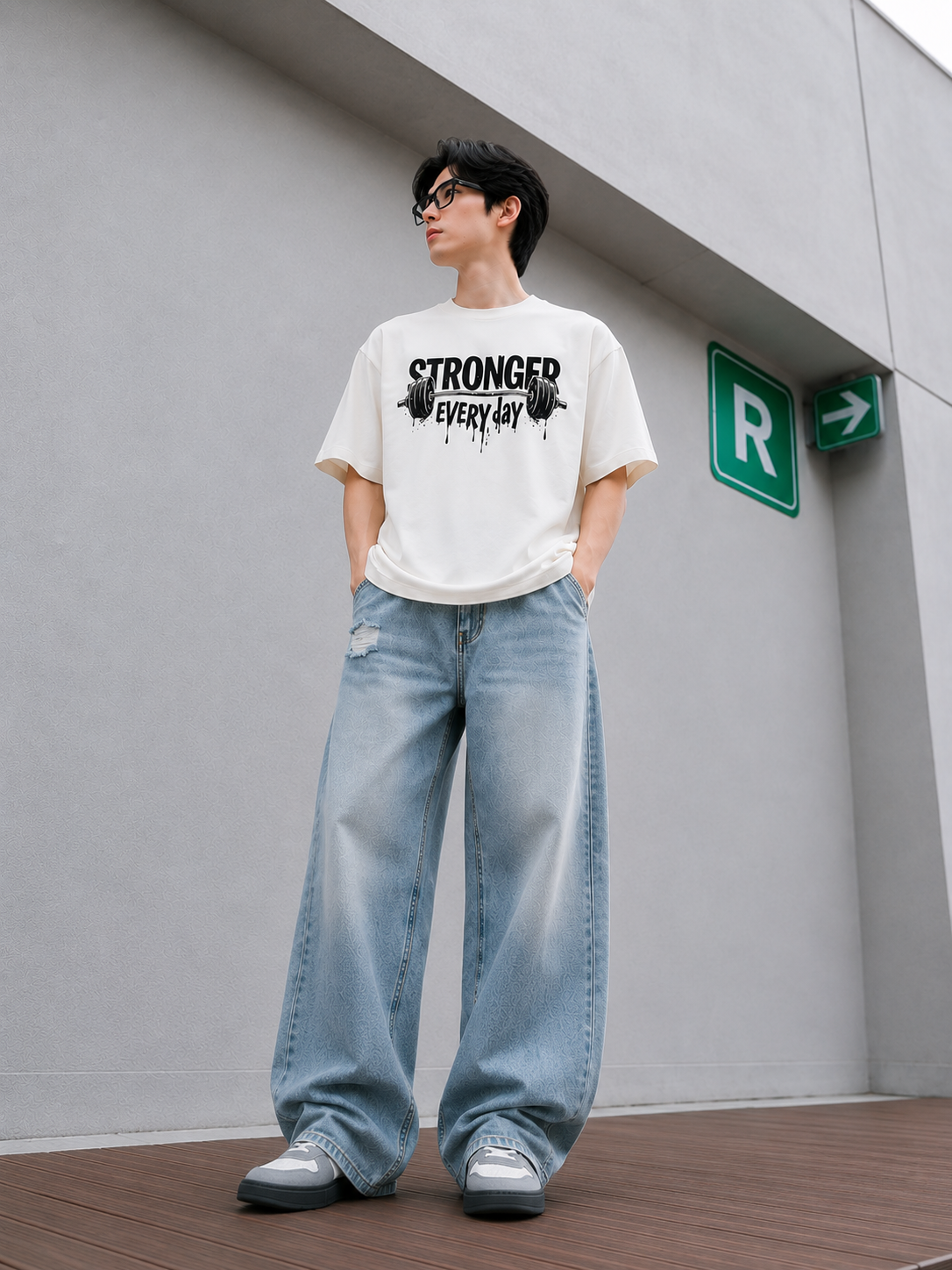Off white over size tee