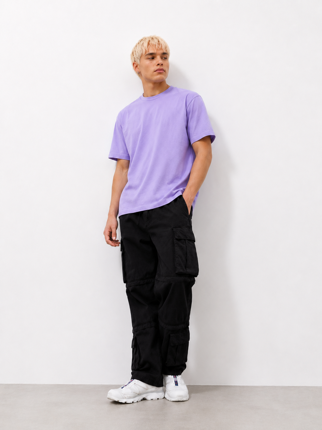 Pastel Lavender Oversized T-Shirt for Men | Premium Cotton Casual-1