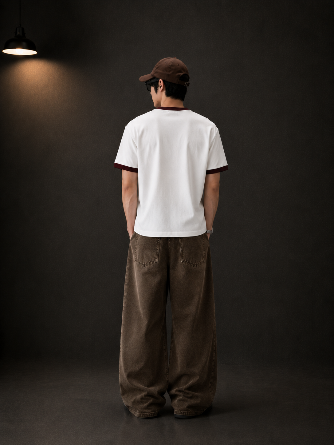 Urban Andaaz Signature Ringer T-Shirt – White & Maroon-3