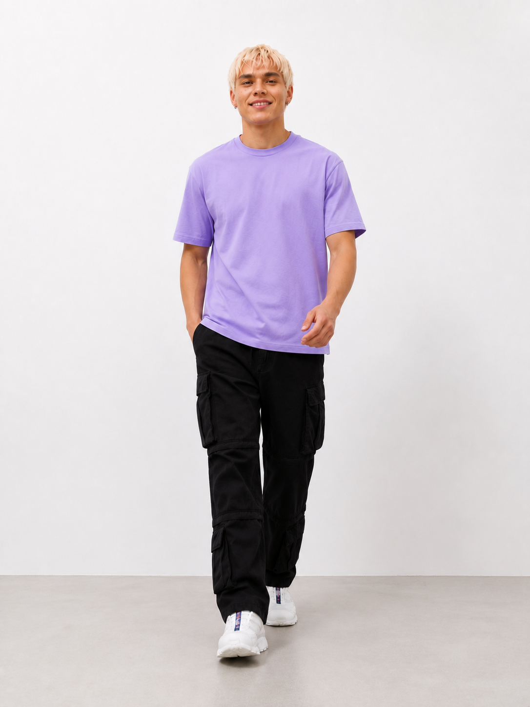 Pastel Lavender Oversized T-Shirt for Men | Premium Cotton Casual-2