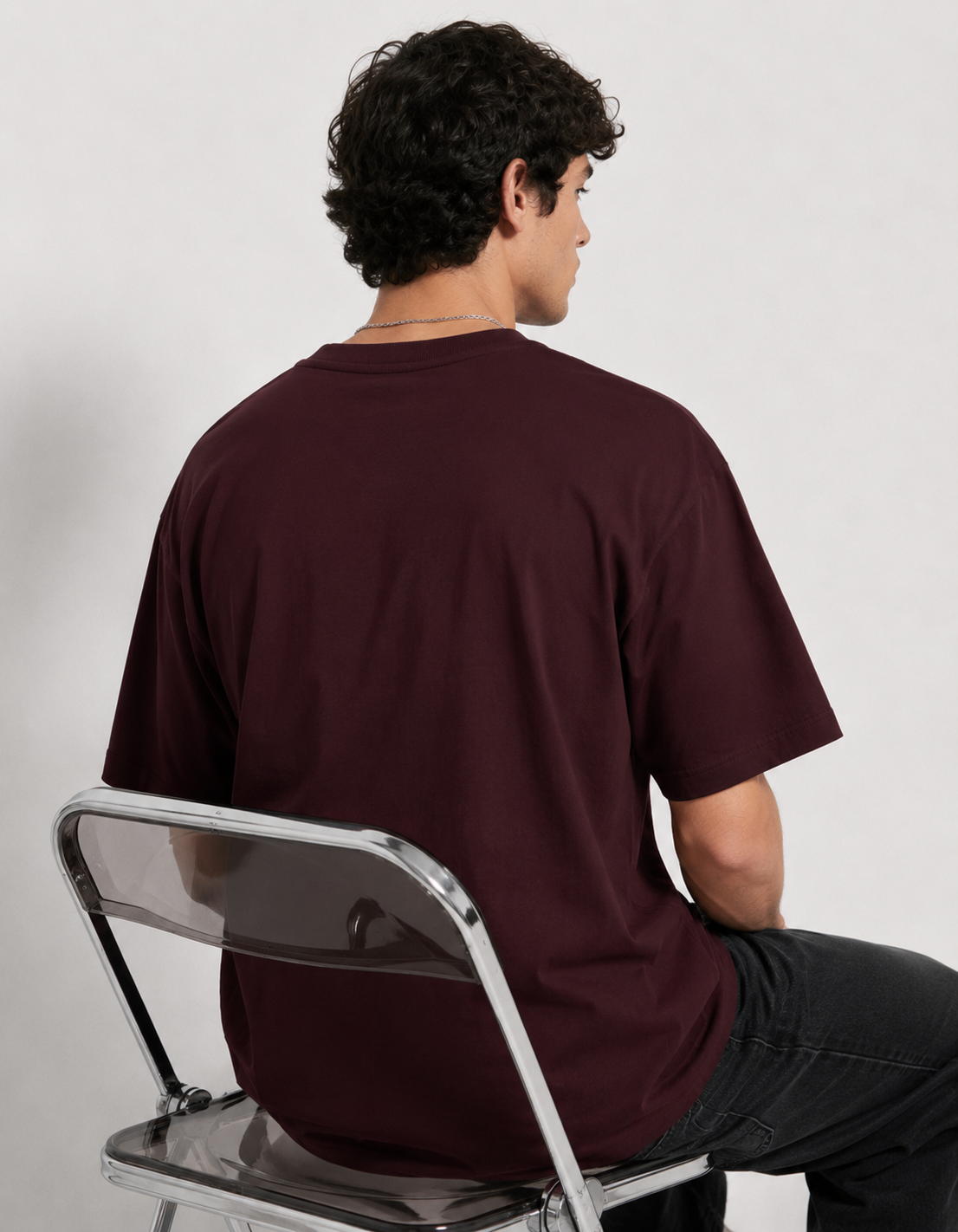 Money Mindset Oversized Graphic T-Shirt – Maroon Edition-4