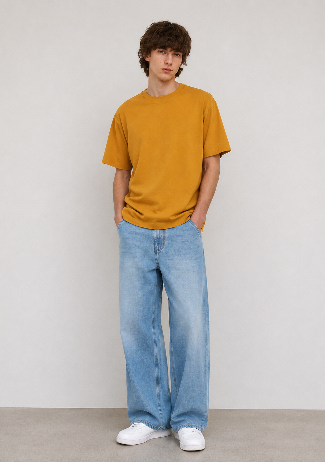 Mustard Yellow Oversized Cotton T-Shirt – Casual Everyday Comfort-3