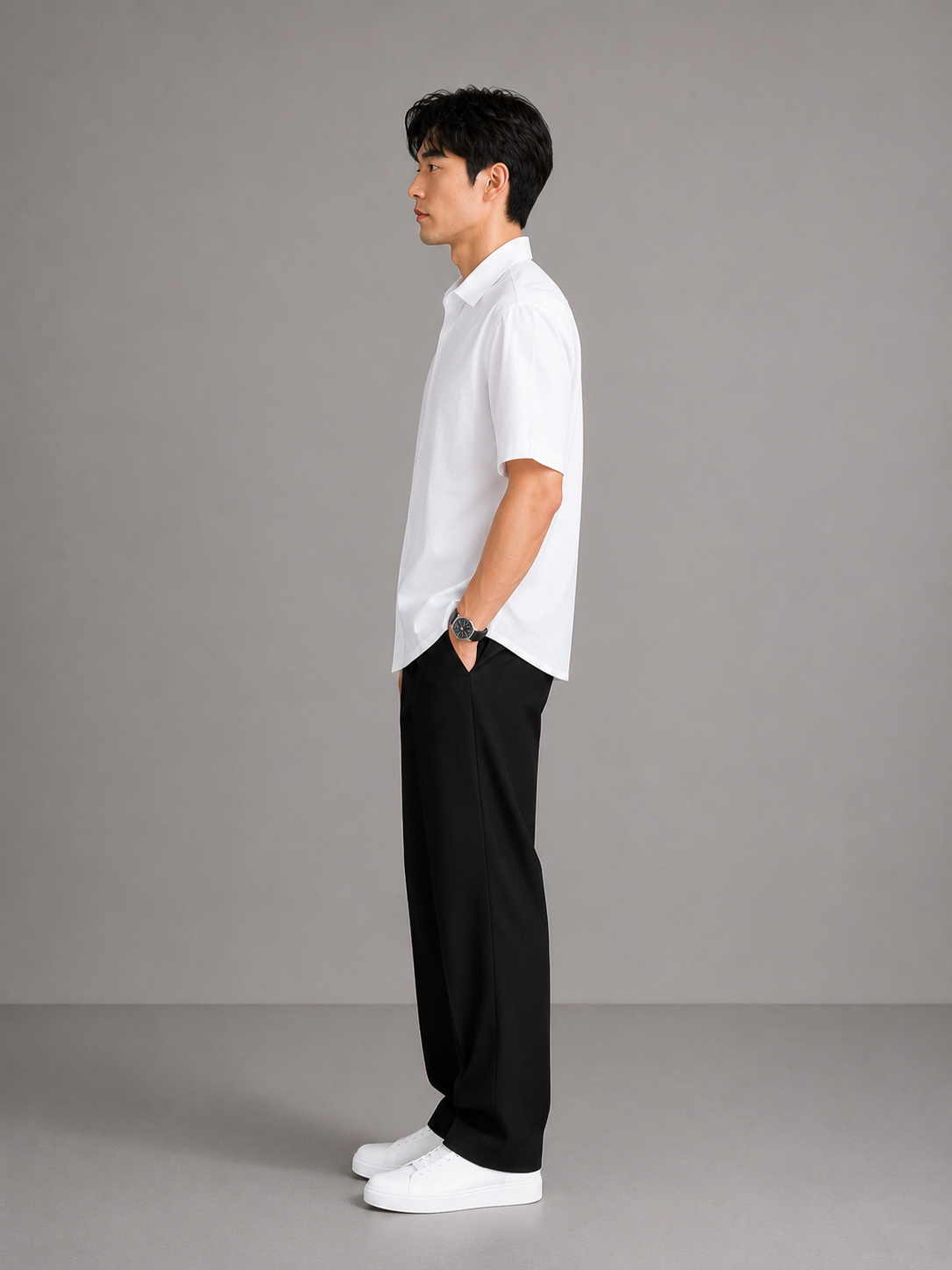 Essential White Half Sleeve Shirt-4